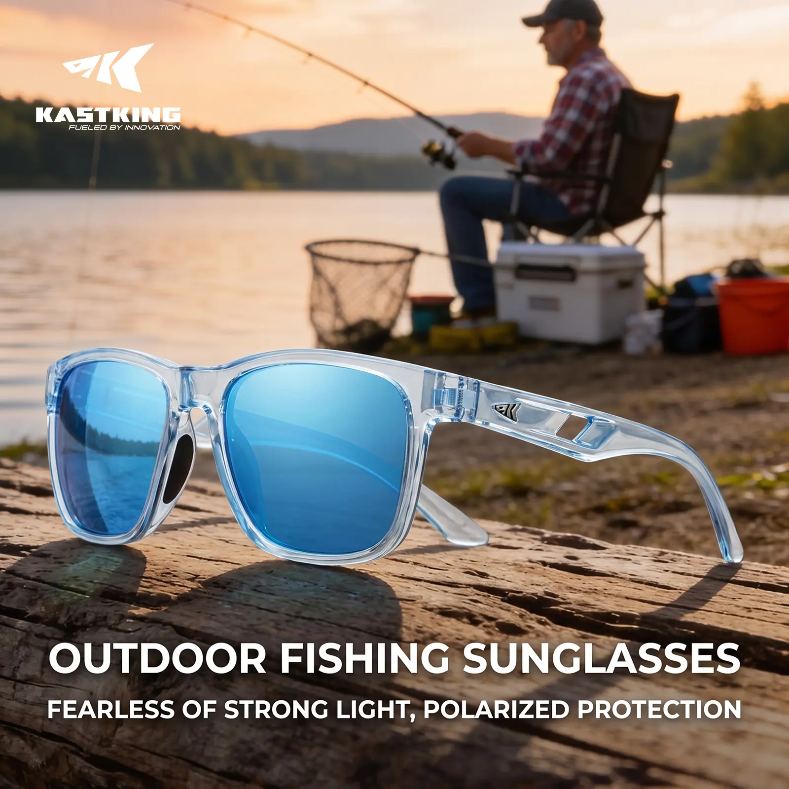 KastKing Floating Polarized Lenses Fishing Sunglasses for Men - Lightweight Resin Frame, Polycarbonate Build, UV400 UV Protection, Optical Work Compatible for Driving, Fishing Sports