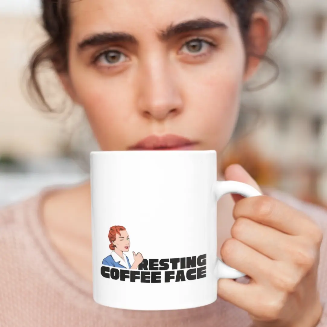 Coffee Face Mug - Funny Bitch Face RBF Saying - 11oz 15oz 20oz Coffee Mug  White Ceramic - Humorous Saying - TikTok Shop