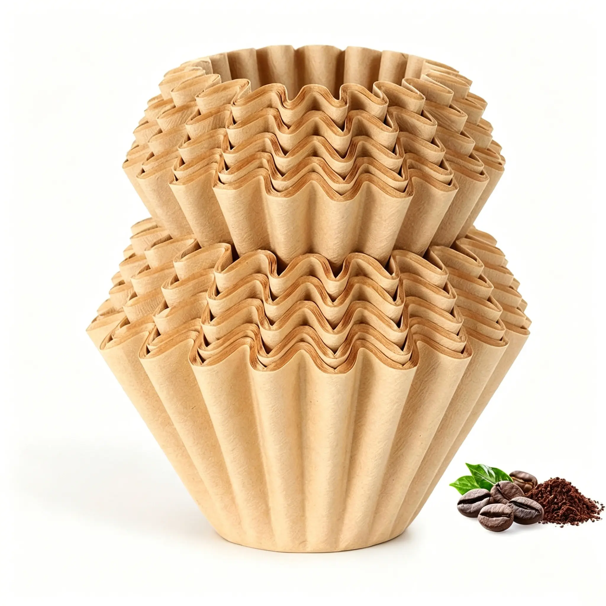 100 Count Unbleached Coffee Filters, 4-5 Cup Natural Basket Coffee Filter Paper for 5 Cup Coffee Maker, Small Coffee Travel Brewer, Single Serve Coffee Pot