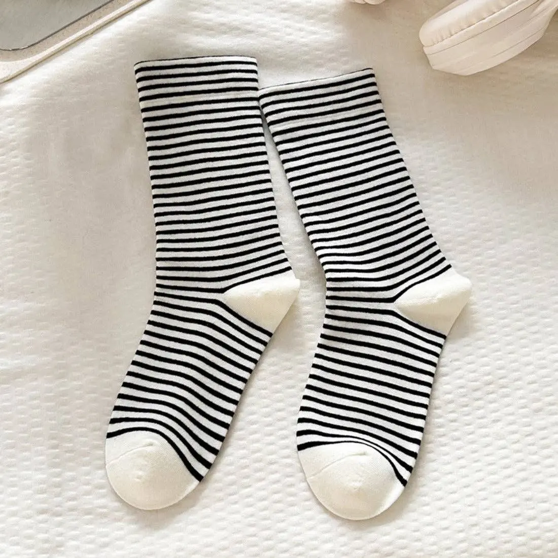 Lydia - Striped Mid-Calf Socks