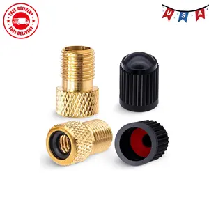 2PCS Brass Presta Valve Adapter, Convert Presta to Schrader Adaptor