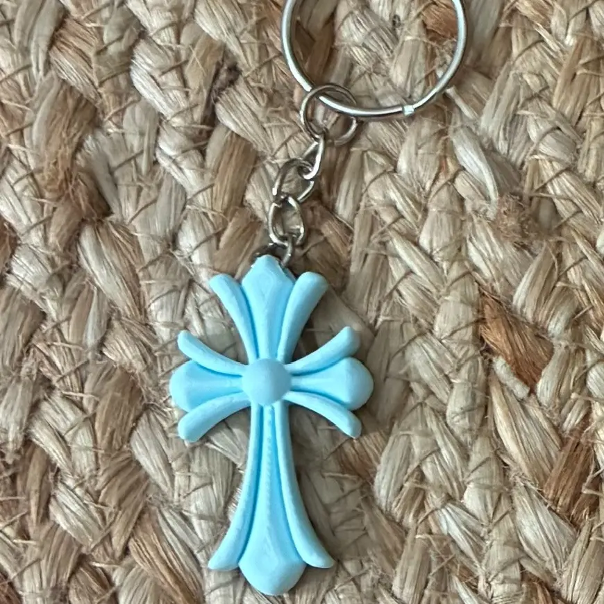 #D printed cross keychain