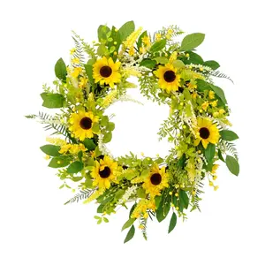 Puleo International 30" Artificial Sunflower Spring Wreath