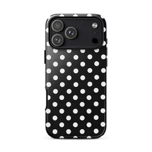 White Polka Dot Phone Case,  Durable Two-In-One Protection, Fits iPhone 17-11 Pro, Samsung S26-S22 Ultra Series Compatible with Samsung Galaxy S24