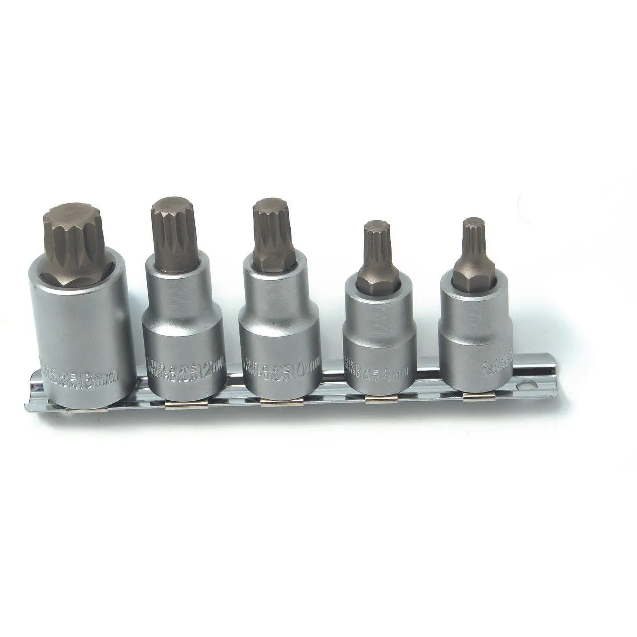 8510 - 5 Pc. Set 12-Point Triple Square 6mm, 8mm, 10mm, 12mm, 16mm "XZN" Wrenches - Stubby