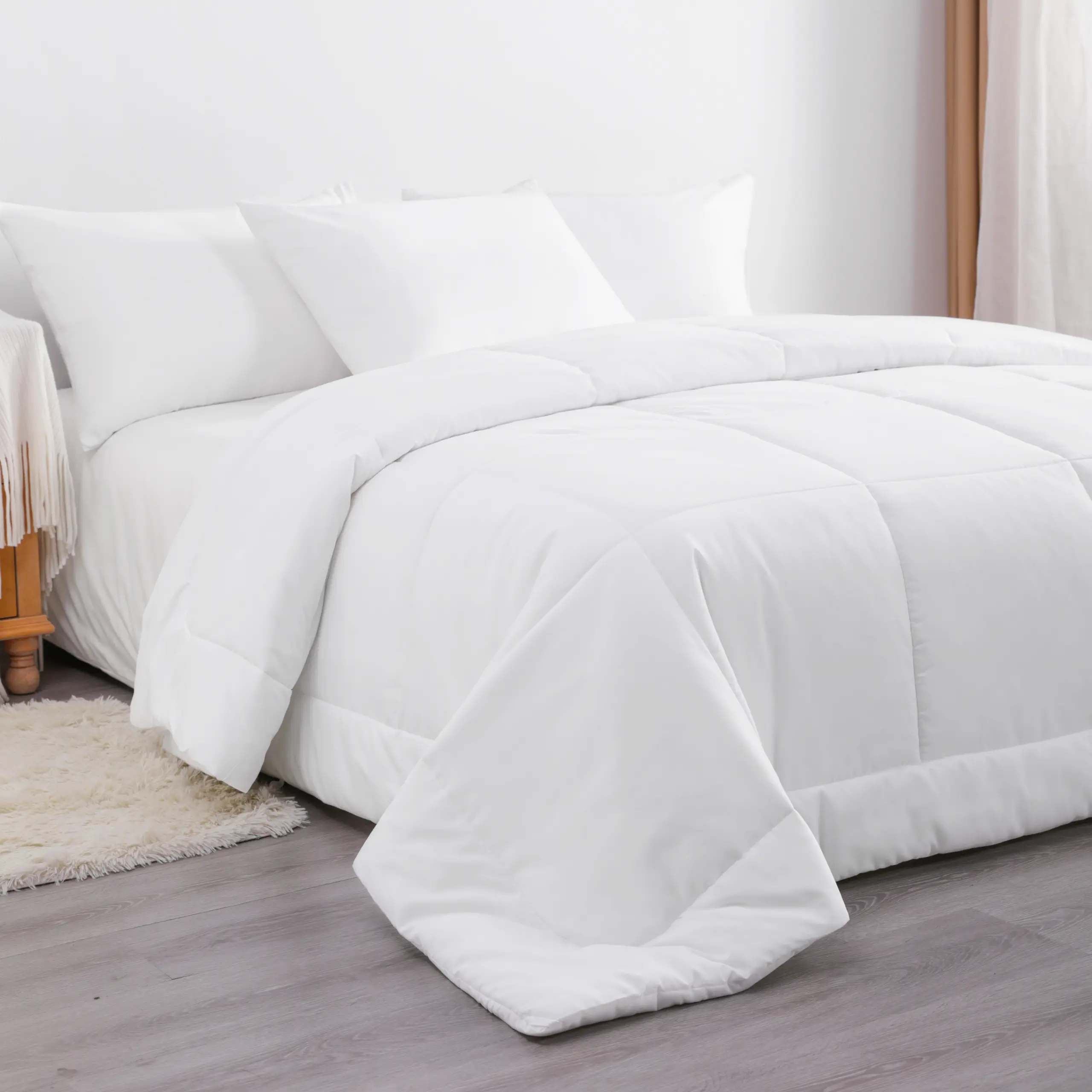 Bedsum Ultra Soft - Down Alternative for Hotel-Like Comfort, Breathable & Lightweight for All Season Comforter, Machine Washable,OEKO-TEX Bedding