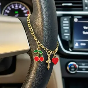 Car Steering Wheel Charm , Heart Charm Car Bead Decorations, Unique Fashion Gift, Automotive Ornament, Stylish Car Accessory, Car Interior Accessory, Automotive Decorative Accessories, Car Interior Decorative