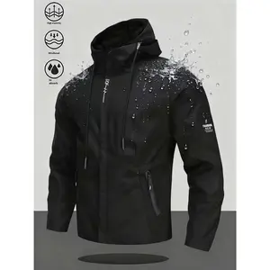Men's Regular Full-Zip Knitted Hooded Jacket - Polyester Fabric Sports & Outdoor Outerwear Coat