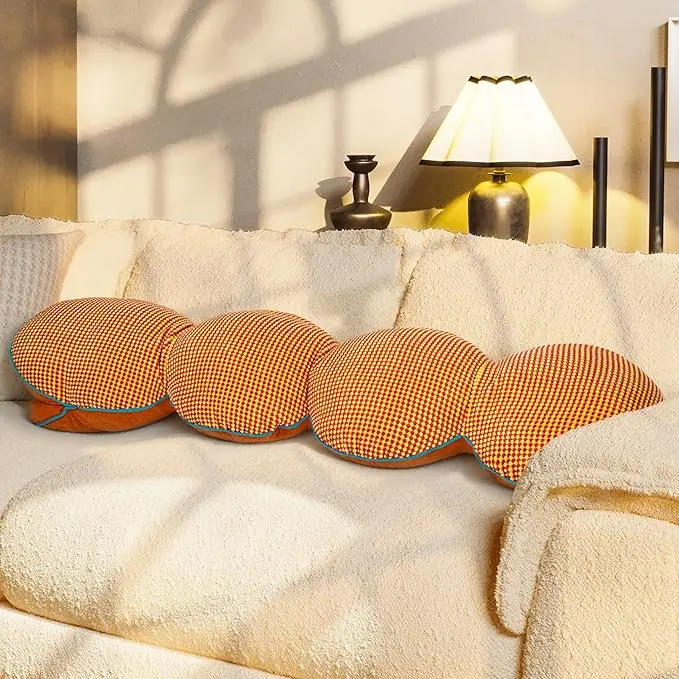 Daneey Snake Motif Long Infinity Pillow, Soft Plush Multi-Use Bedding Accessory with Polyester Fill for Whimsical Bed Decor