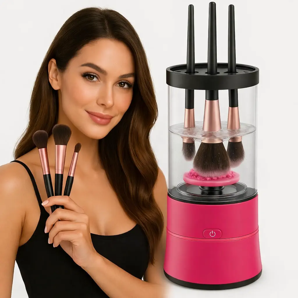 3-In-1 Electric Makeup Brush Cleaner & Dryer – Automatic Washer, Fast Air-Dry & Holder Stand – Cleans Brushes & Sponges, Portable Wireless Usb-Rechargeable, Gentle on Bristles, Vanity & Travel Device WONDER FAMILY