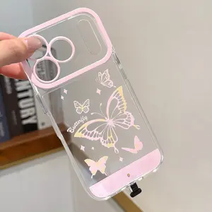 LED Large Butterfly Phone Case, Compatible with iPhone 11/12/13/14/15/16/17 Pro/Pro Max/Plus, Stylish Protective Cover, Unique Design for Daily Use, Protective Casing