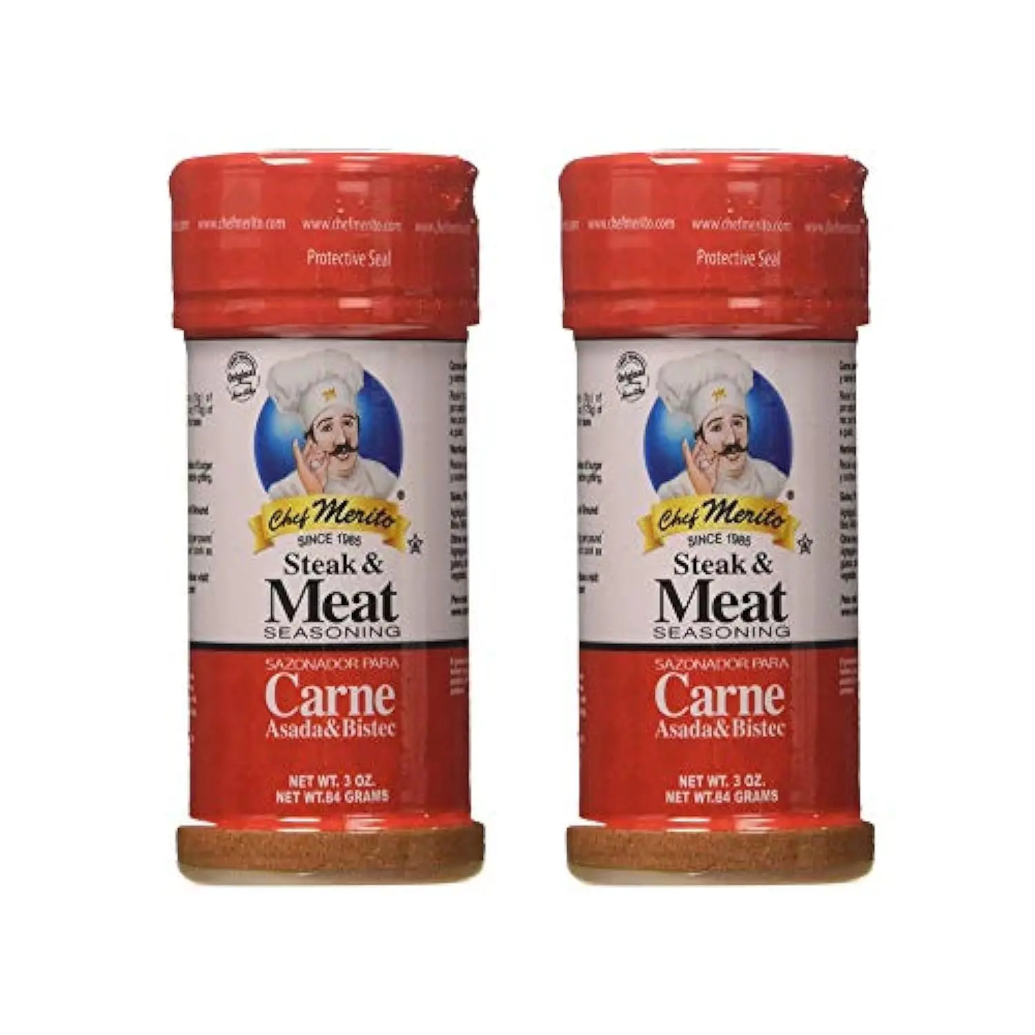 Chef Merito Steak & Meat Seasoning Powder Carne Asada & Bistec 3 oz, Pack of 2 | Chicken Nuggets, Thighs, Steak Seasoning, Grilled, Meat Seasoning