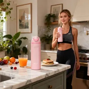 24oz Stainless Steel Vacuum Insulated Thermos Cup, Flip Top Leak-Proof Travel Tumbler, Double Wall Insulated Mug for Hot & Cold Drinks, Durable Multi-Color Drinkware for Home Office Outdoor, Suitable for Adults & Children Great Gift Choice