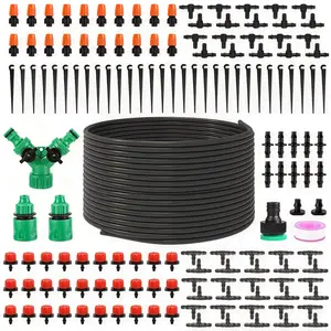 [Automatic Drip Irrigation Kit] 15m 148pcs 1/4 Inch Automatic Drip Irrigation Kits | DIY Water Saving Garden Watering System for Lawn, Patio, And Greenhouse - Plastic Material, Universal Thread Standard