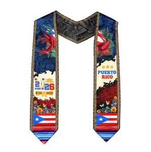 Puerto Rican Graduation Stole-Puerto Rico American Flag Graduation Sash 2026