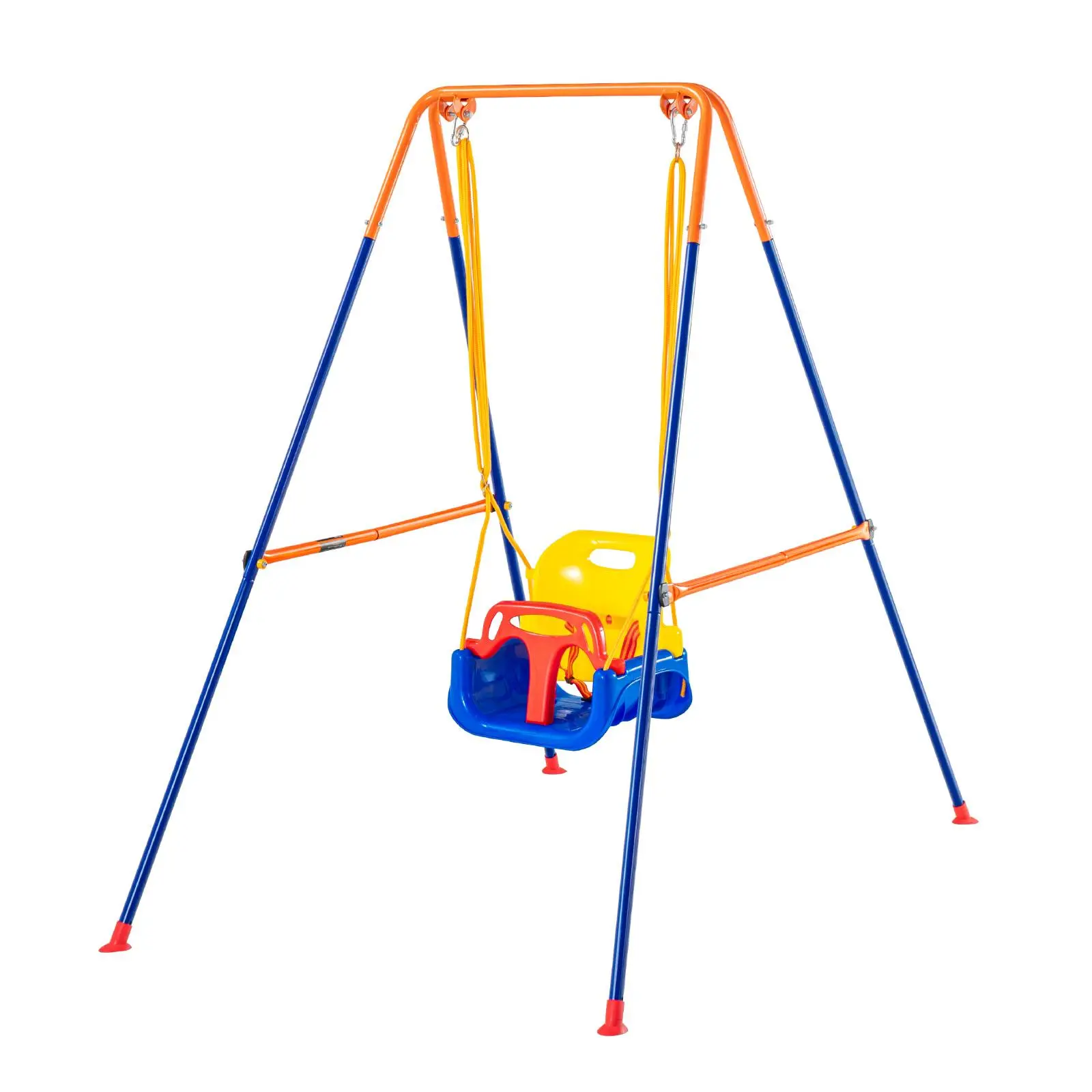 VEVOR 3-in-1 Steel Backyard Playground Equipment, Toddler Swing Set with 4 Sandbags, Foldable All-Metal Frame, Adjustable Rope Length, Easy Assembly, for Kids 3-10+ Years (Boosts Motor Skills, Promotes Muscle Development)#BackToSchool