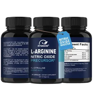 RTMGOB L-Arginine Nitric Oxide Precursor Capsules with L-Citrulline - Amino Acid Supplement for Energy & Circulation Support