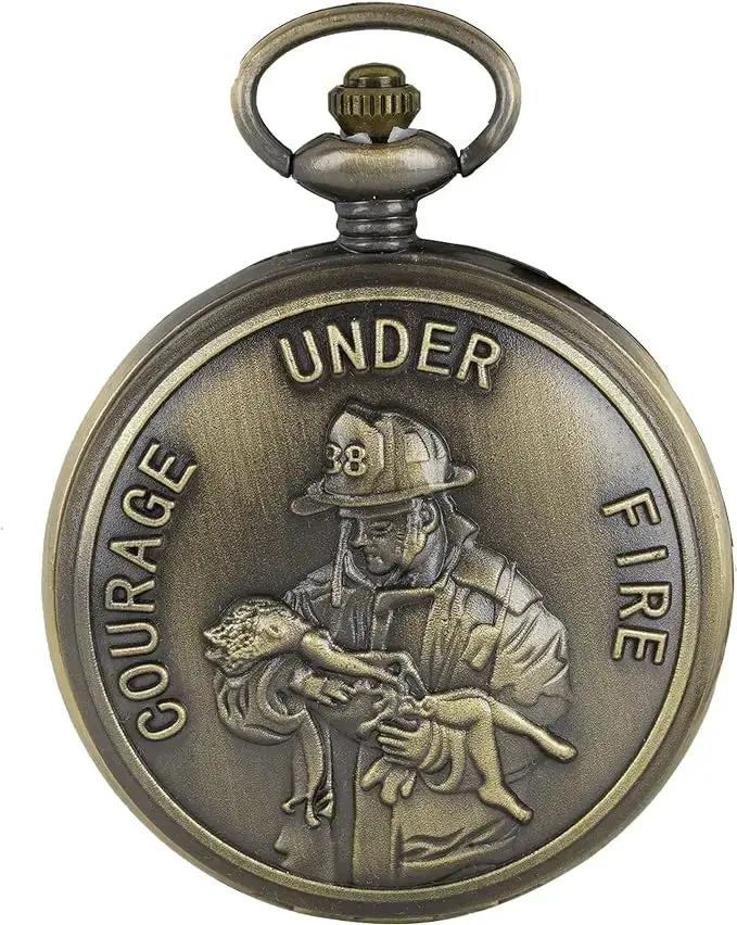 Fire Dept. Courage Under Fire Pocket Watch