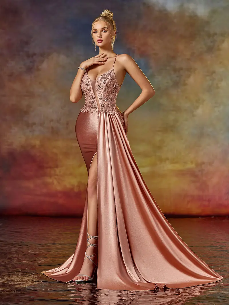 slim fit dress slacks Bell Sleeve Shimmer Wedding Dress main image 1