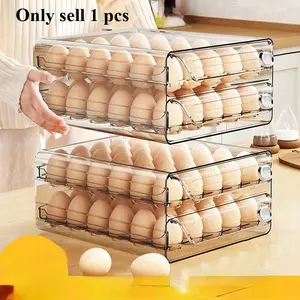 Space-Saving Transparent Refrigerator Egg Rack, Durable Easy Clean, Single Pack Fresh Egg Freezer Storage Container, Kitchen Organizer, Refrigerator Accessories