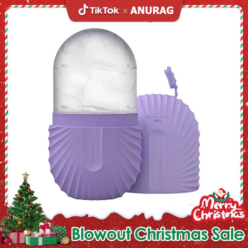 Women's Facial Ice Roller, Silicone Facial Ice Roller and Scraping Set, Massage Blocks and Facial Ice Molds for Brightening Lubrication and Pore Shrinkage Skincare Gift derma roller men，Christmas gifts, #SummerWins #DealsForYouDays