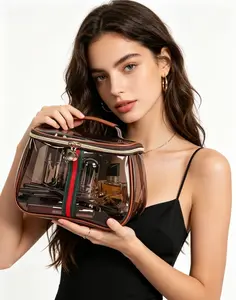 New luxury makeup bag, large-capacity waterproof cosmetic organizer for travel, beach, and bathroom