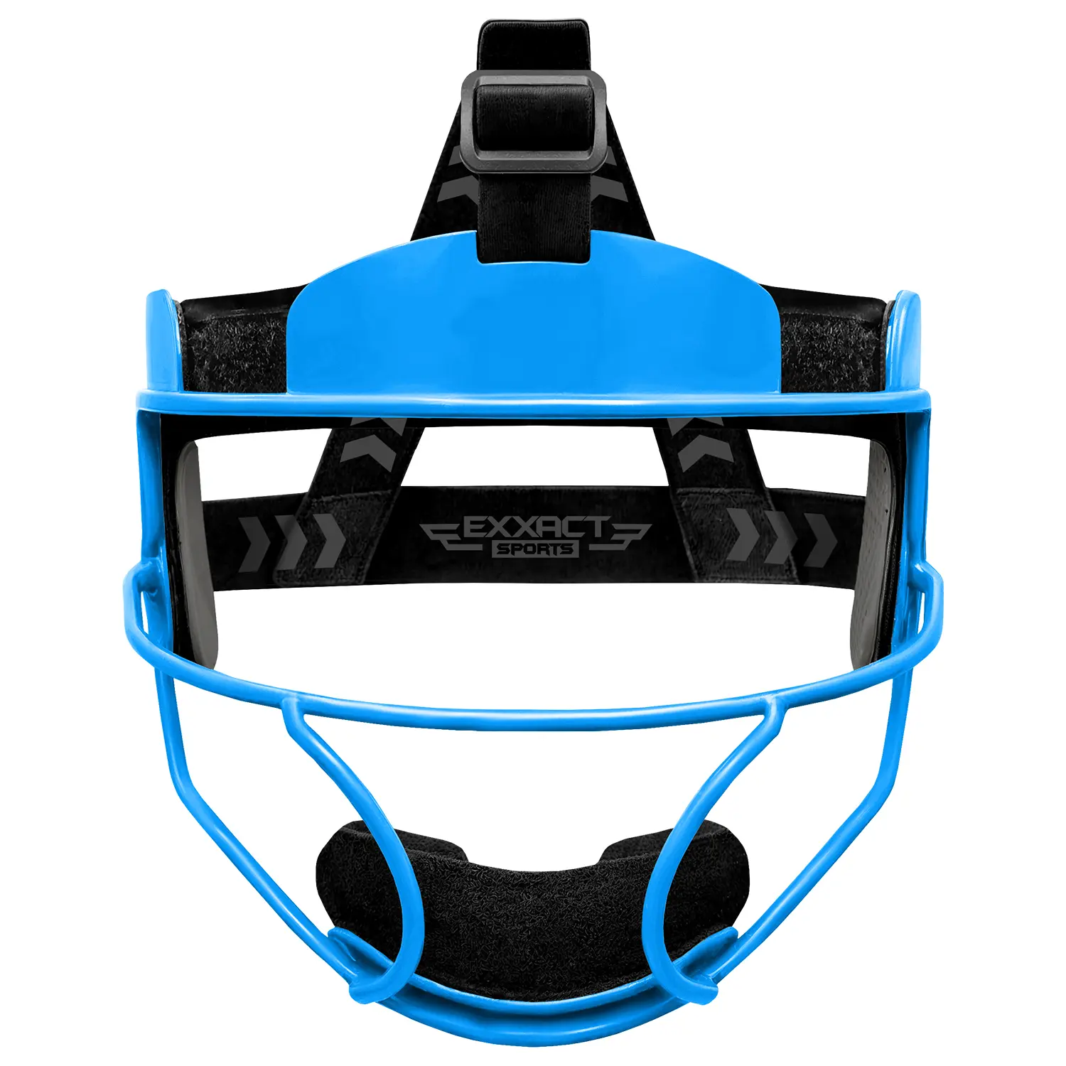 Exxact Sports Women's Softball Fielding Mask - Alloy Steel, High-Density EVA Foam Padding, EVA Impact Buffer, 3-Point Adjustable Elastic Harness, Ponytail Slot, Machine Washable Liner, Fitted Adjustable Fit, Wide Vision, 342g, for Adults