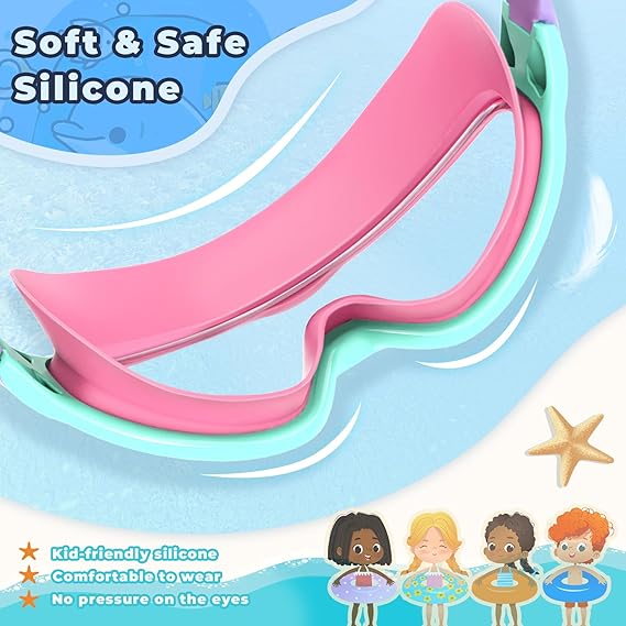 Swimming Goggles for Kids, Anti-Fog Wide Vision Goggles, 2 Counts/Set with Earplugs, Comfortable Silicone Material Diving Swim Goggles for Boys & Girls, Clear View No Leak Design for Pool Beach Training Water Sports Use Swimming Goggles for Kids, Anti-Fog Wide Vision Goggles, 2 Counts/Set with Earplugs, Comfortable Silicone Material Diving Swim Goggles for Boys & Girls, Clear View No Leak Design for Pool Beach Training Water Sports Use