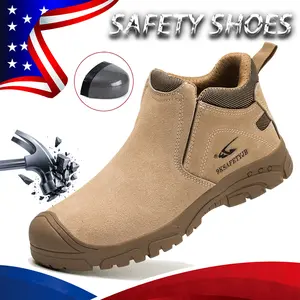 Wear Resistant Men's Safety Work Boots Steel Toe Shoes Anti Impact And Anti-Puncture Indestructible Shoes Anti-slip Roofing Shoes Construction Work Shoes work hiking boots sneakers