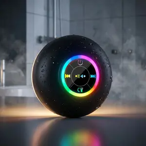 Mini Bluetooth-compatible Speaker, Portable Wireless Speaker with Colorful LED Light, Rechargeable Waterproof Speaker for Beach, Shower & Home