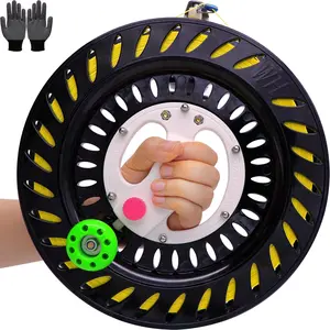 10.3 Inches Dia Kite Reel for Adults with 2600ft String, Line Winder with Lock and Connector, Black Kite String Spool for Kite Flying