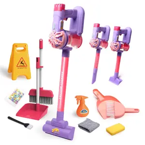 Cleaning Set Toy, Pretend Play Set, cleaning playset, Holiday Gift Choice, Vacuum Cleaner Can Be Started, Suitable for Ages 3+, Includes 3 X 1.5v Aaa Batteries Required