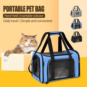 Cat, Dog Carrier for Small Medium Cats Puppies up to 15 Lbs, TSA Airline Approved Carrier Soft Sided, Collapsible Travel Puppy Carrier - Grey Back Pack Bag Breathable Seat Covers