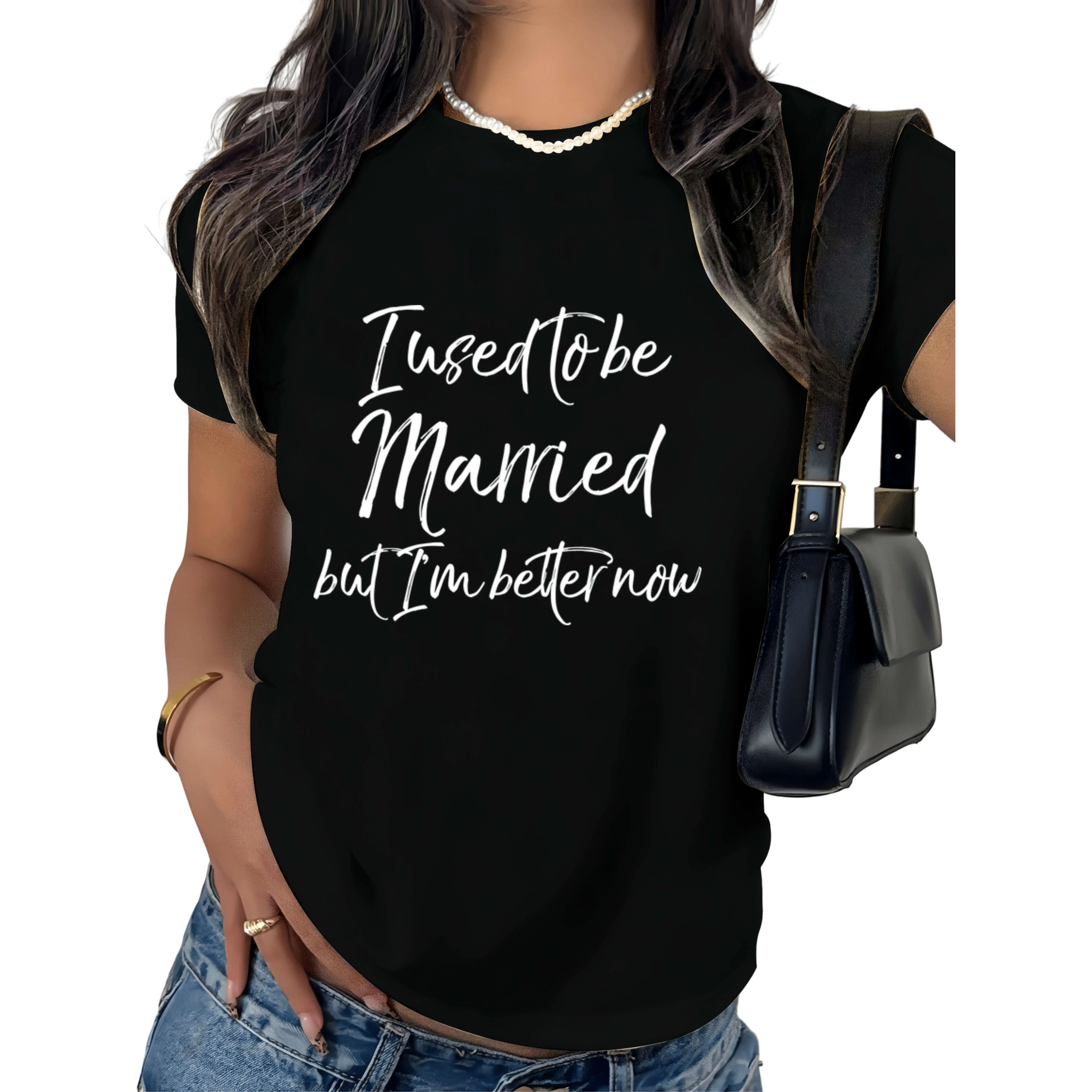 100% Cotton Funny Divorce Joke I Used to Be Married but I'm Better Now T-Shirt
