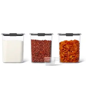 Rubbermaid Brilliance Pantry Set Airtight Food Storage Containers, Clear Stackable Kitchen Organization for Dry Food, BPA Free Storage Set