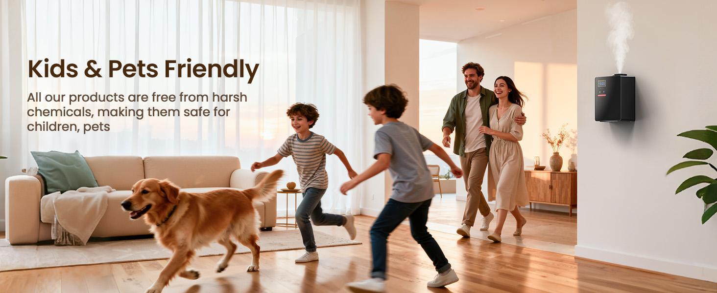 Waterless Essential Oil Diffuser 5000 Sq.Ft Coverage for Large Home, Hotel, or Office, 200ml Cold Air Scent Diffuser Machine with Bluetooth App Control, Quiet No-Heat HVAC Fragrance Diffuser