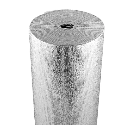 【toolupgrade】VEVOR Double Reflective Insulation Roll, 3.2 mm 48 in x 50 ft Foam Core Radiant Barrier, Double-Sided Aluminum Foil EPE Foam Shield, Puncture-Resistant Strong & Lightweight, Reflects Over 95% of Heat, for Windows & Garage Doors, Easy Install