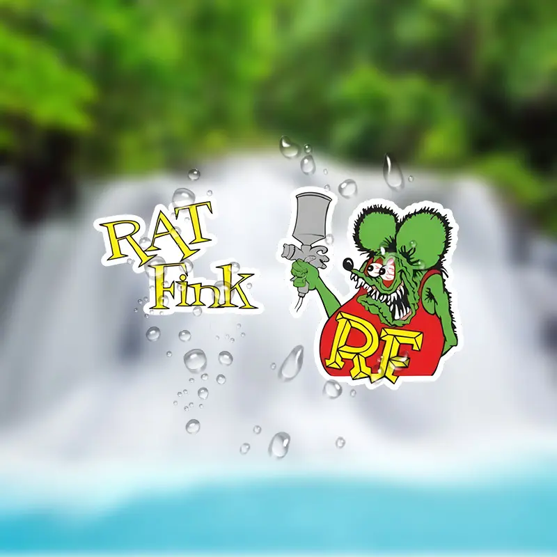 Mouse Fink Cartoon Car Sticker, Suitable for Any Smooth Surface, Such As Laptops, Cars, Suitcases, Bumpers, Refrigerators, Windows, Suitcase Windows, Toolboxes, Motorcycles, Etc