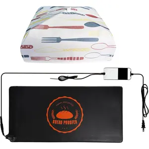 Bread Proofing Mat, Sourdough Warming Heating Mat, Sourdough Starter Warmer with Thermostat Temperature Control & Warm Cover, Bread Dough Proofer Heating Pad for Home Kitchen(10.6" x 21.6")