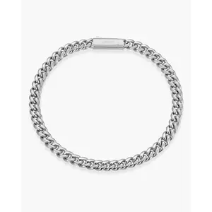 JAXXON Cuban Link Bracelet 5mm - Silver - Waterproof - Box Clasp JAXXON Cuban Link Bracelet 5mm - Silver - Waterproof - Box Clasp