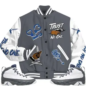 9 Flint Grey Varsity Jacket Outfits, Retro Flint Grey 9s Shirt, Trust None Streetwear Unisex Sneaker Matching Shirts