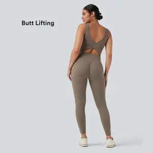 Halara UltraSculpt V Neck Butt Lifting Workout Jumpsuit with Pockets