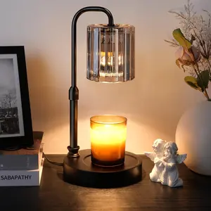 Candle Warmer Lamp with Timer Dimmer, Adjustable Height Candle Wax Warmer Warming Lamp with 2x50W Bulbs for Scented Candles for Housewarming Bedroom  Decor Mom Women