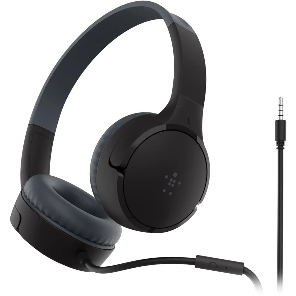 Belkin AUD004btBK Wired Kids' Headphones - Adjustable Fit, Enhanced Audio Quality, Hearing Protection