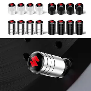 4 Pack Metal Car Valve Stem Caps, Cylinder/six-Sided Style, Dustproof Waterproof Rust-Proof Tire Valve Covers for Suzuki Swift Sport Jimny, Car Parts