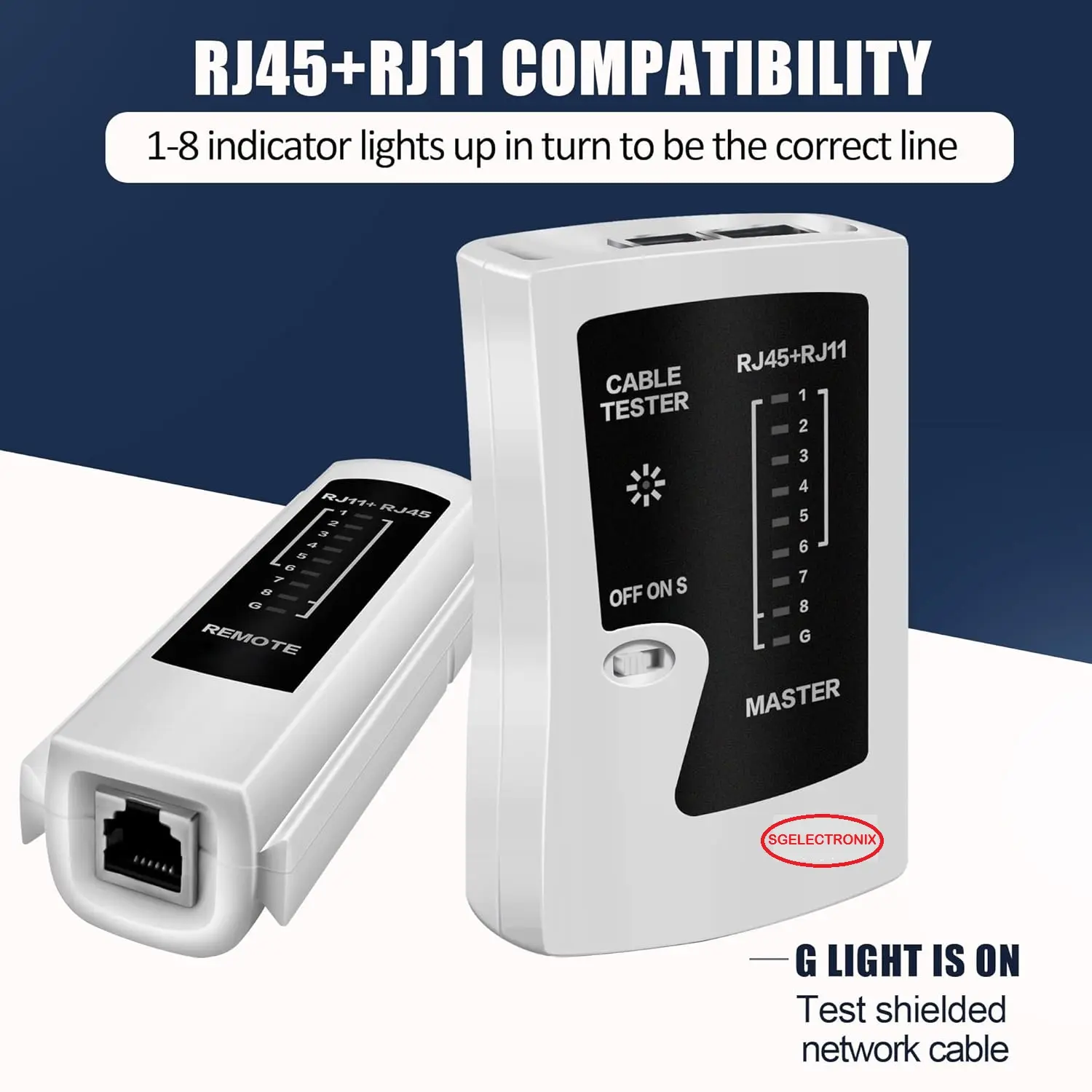 Network Ethernet Cable Tester for LAN RJ45 Cat5 Cat5e Cat6 Cat6a Cat7 UTP/Shielded Cable and RJ11 RJ12 Gray