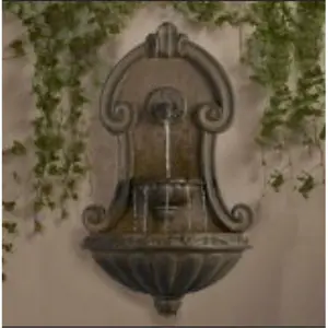212 MAIN Muro Elegante Copper Finish Wall-Mounted Automatic Outdoor Water Fountain, Weatherproof Pet Feeding Supply (FCL036 Fountain Cellar) for Dogs, Cats, Outdoor Water Fountains, Automatic Water Fountain