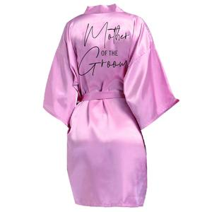 Wedding Bride Bridesmaid Robes for Women Bridal Party Gifts Team Dress Gown Silk Satin Sleepwear Kimono Printing Letter