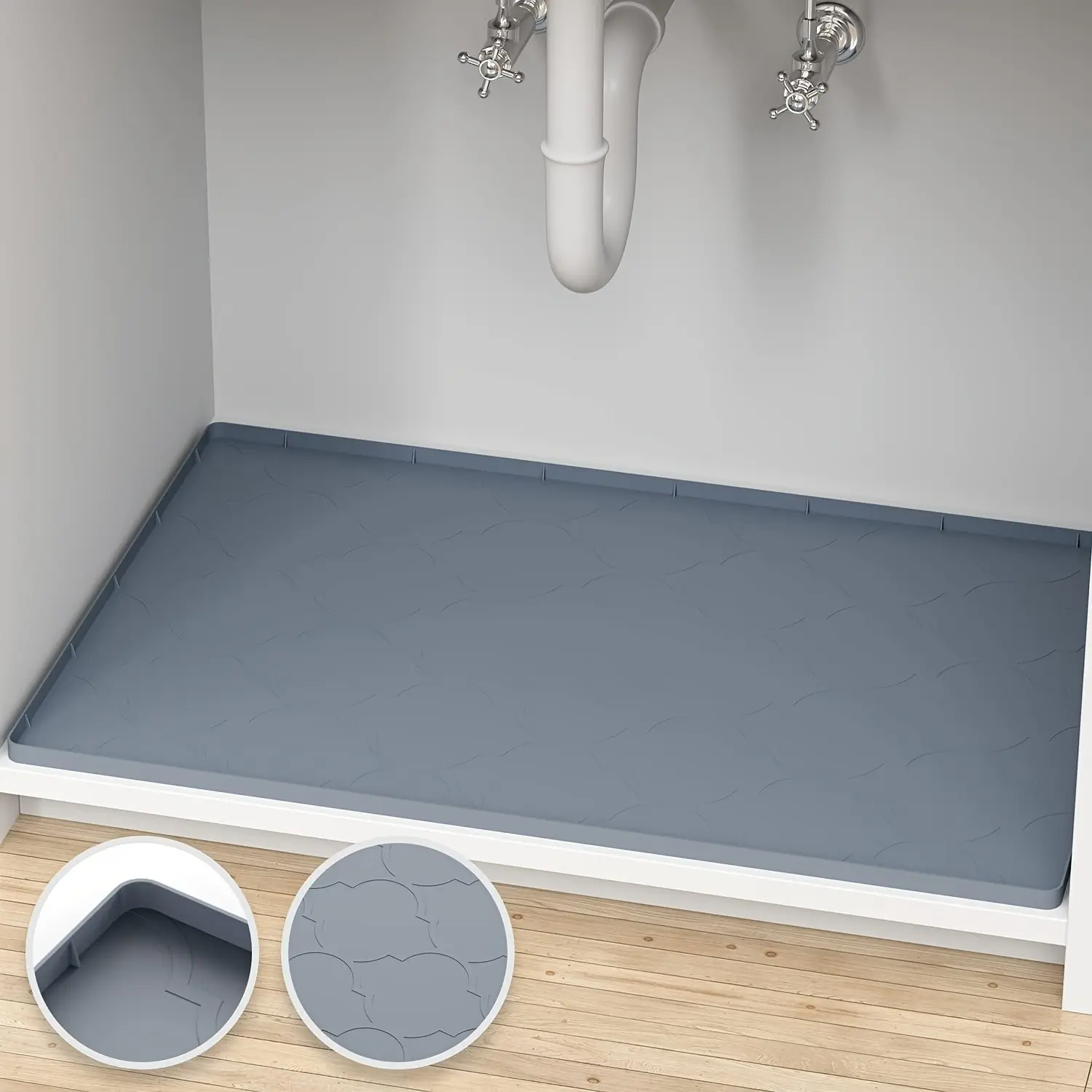 1pcs  Silicone Sink Mat Non‑Slip Heat‑Resistant Water Splash Proof Multi‑Use Counter & Cabinet Protector or Bathroom Tray Splash Guard Household Items