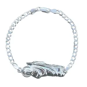 925 Silver Bracelet San Judas Tadeo Figaro Link or Curb Link 7” or 8” long sterling sliver
